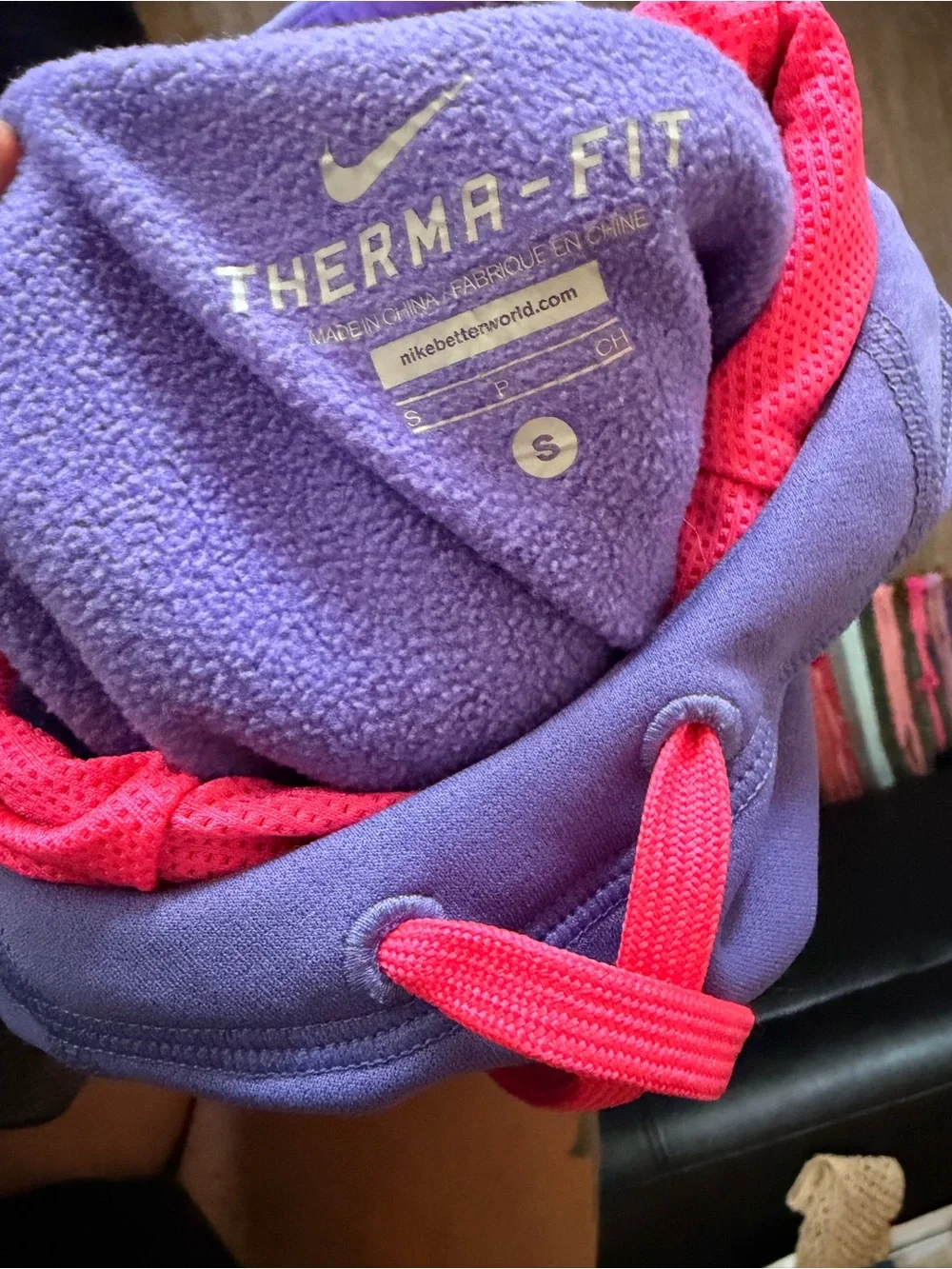 Vintage Nike Purple Pullover Hoodie with Pink Logo